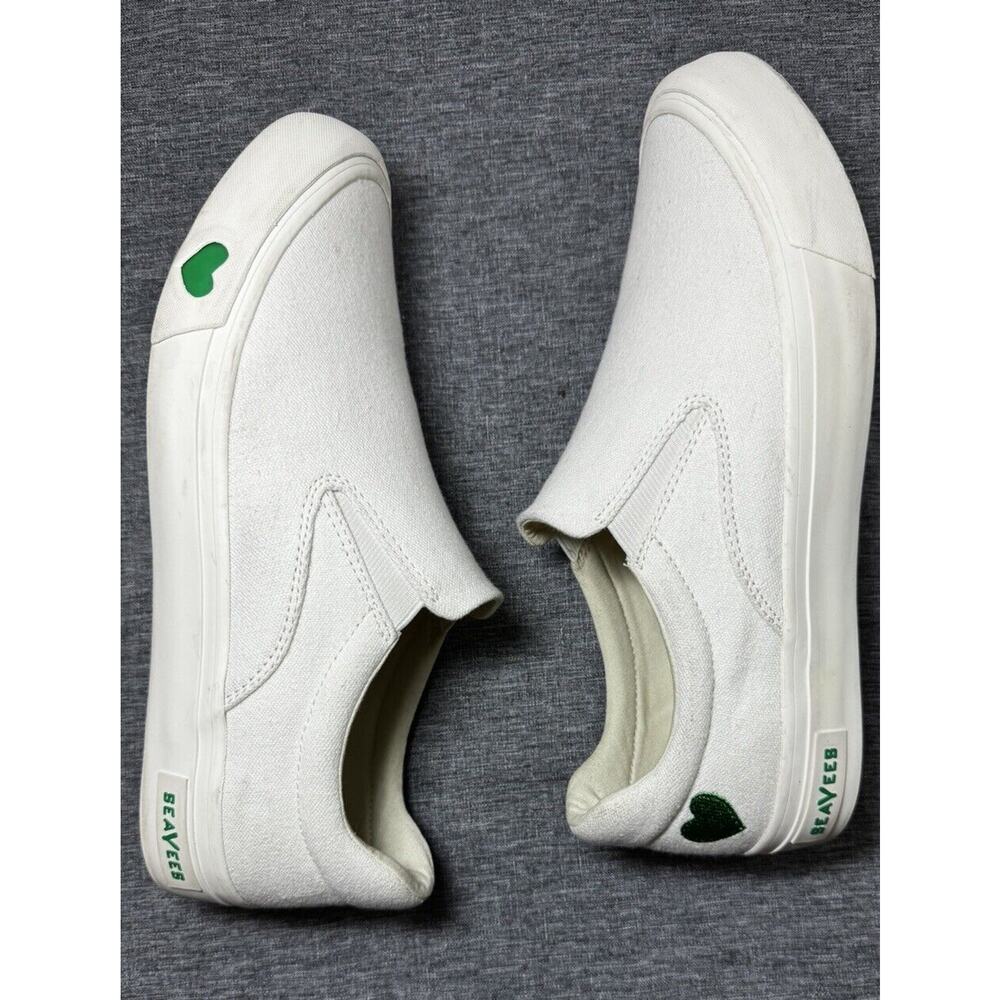 SeaVees White and Green Mules